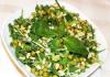 Salad with green peas and eggs